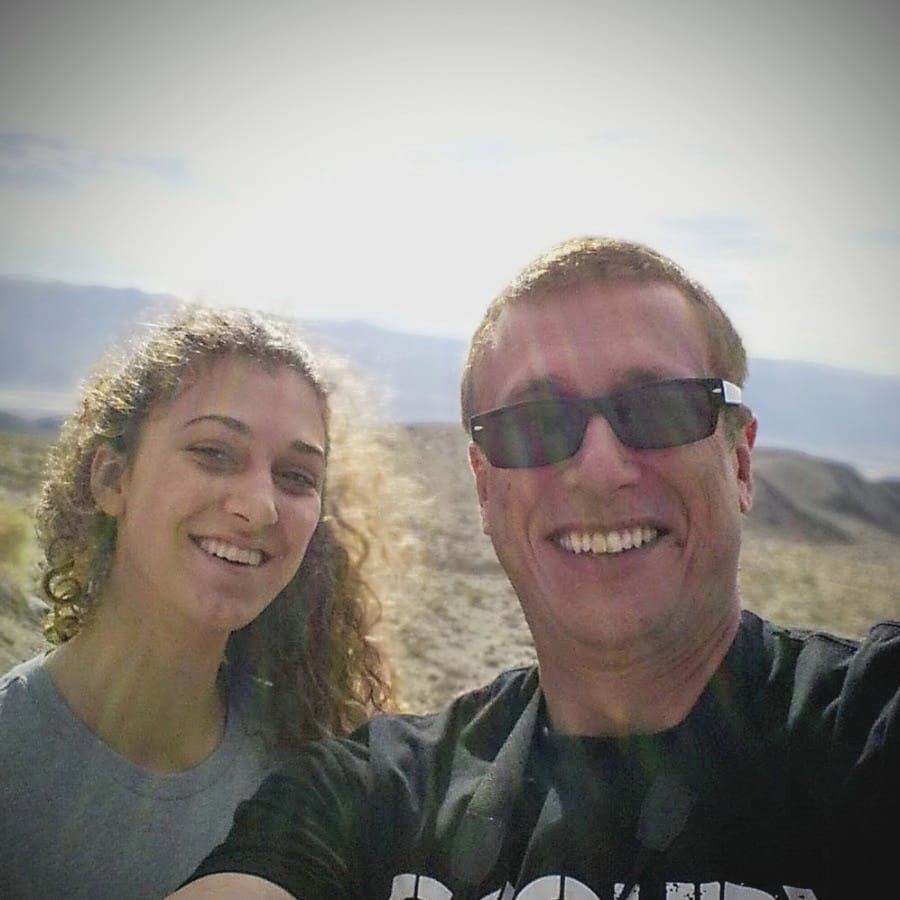 Andrew with daughter in Death Valley